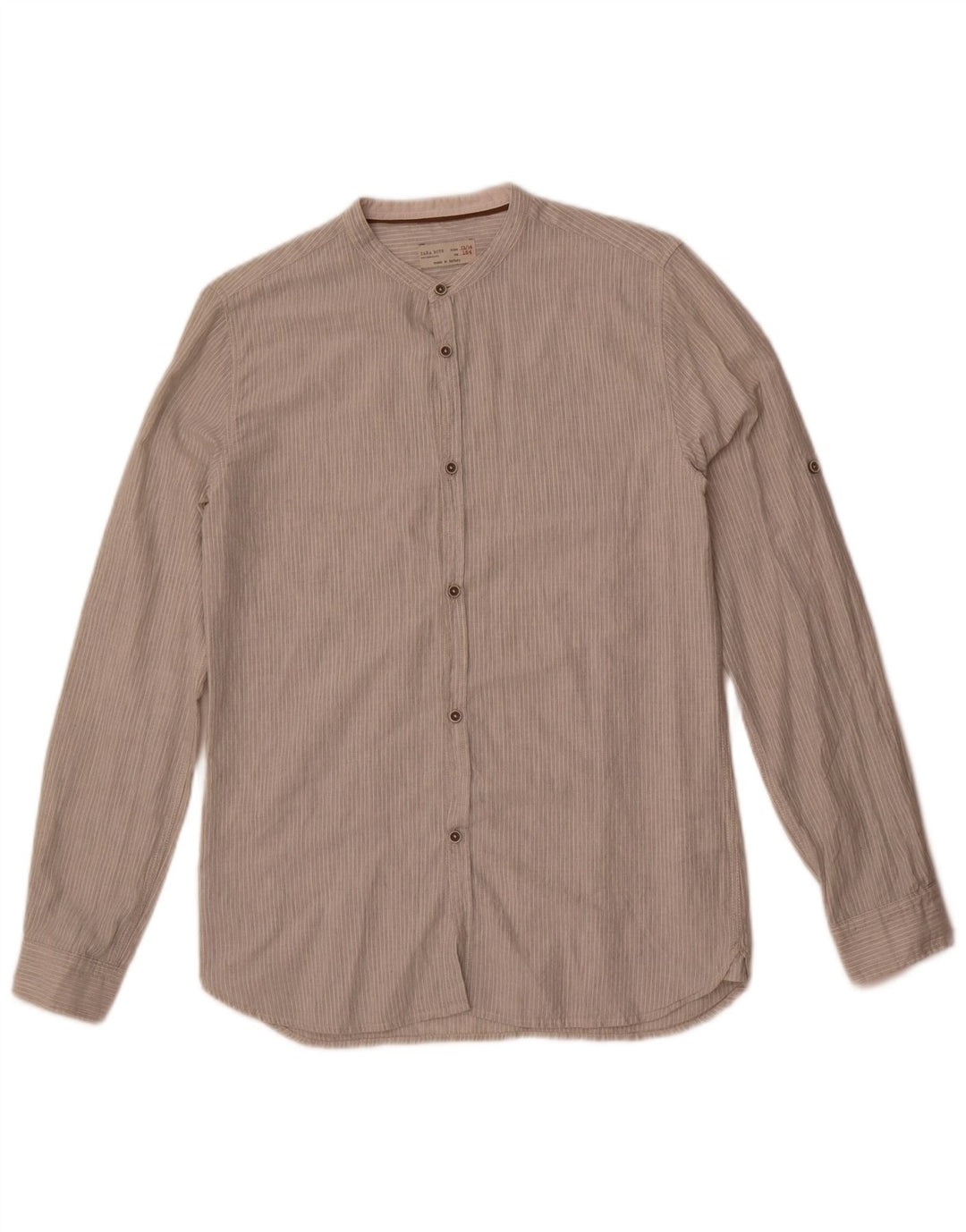 Zara Camisa Niño 13-14 Años Algodón Rayas Gris