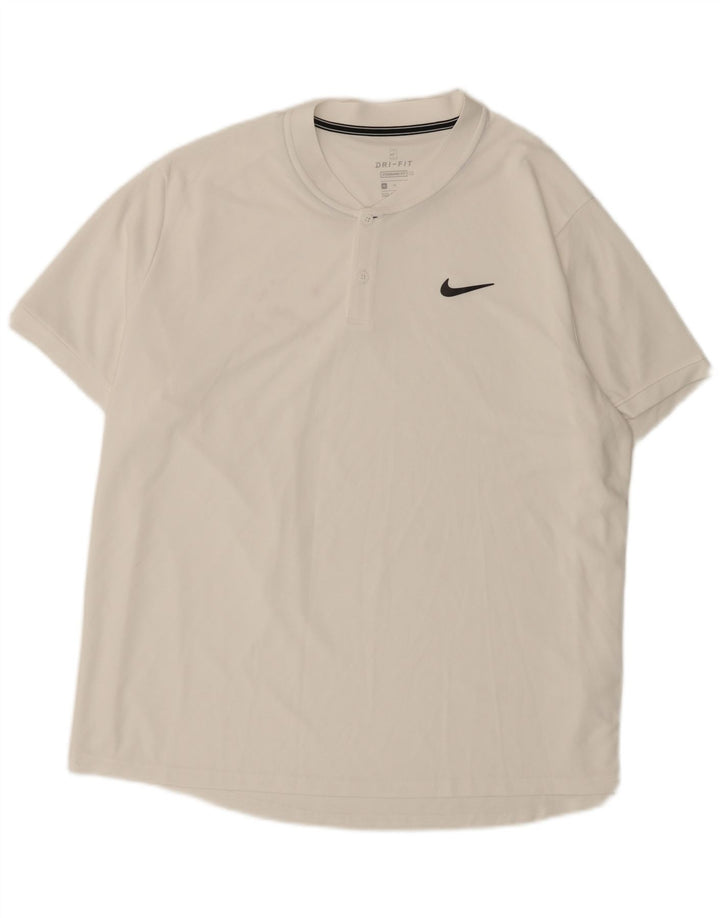 NIKE Camiseta Dri Fit Standard Fit para Hombre Top XL Poliéster Blanco