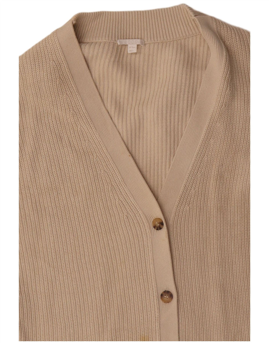 COS Suéter tipo cárdigan extragrande largo para mujer Reino Unido 14 Algodón beige medio