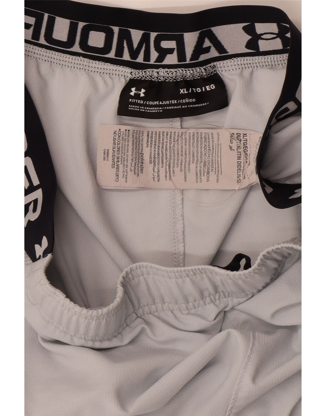 Under Armour Pantalones cortos deportivos con gráficos ajustados para hombre XL Poliéster blanco