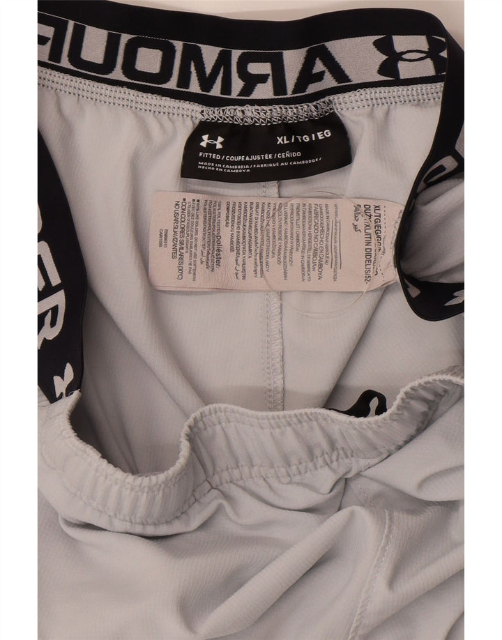 Under Armour Pantalones cortos deportivos con gráficos ajustados para hombre XL Poliéster blanco