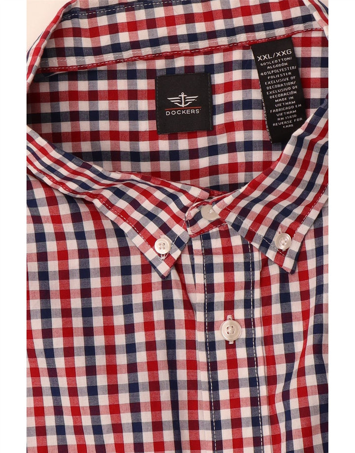 Camisa Dockers para hombre 2XL Algodón a cuadros rojo