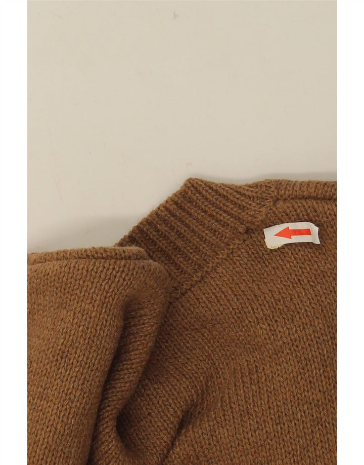 Vintage hombres Cardigan suéter medio multicolor geométrico