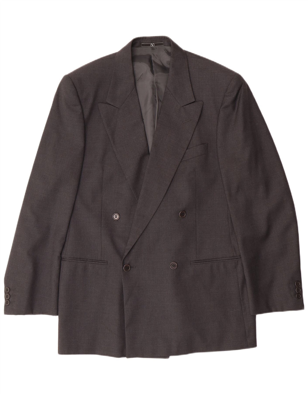 VALENTINO Traje de 2 piezas con doble botonadura para hombre IT 50 Large W34 L30 Gris