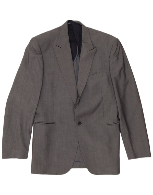 REISS Chaqueta tipo blazer de 1 botón para hombre UK 40 Large Grey Wool