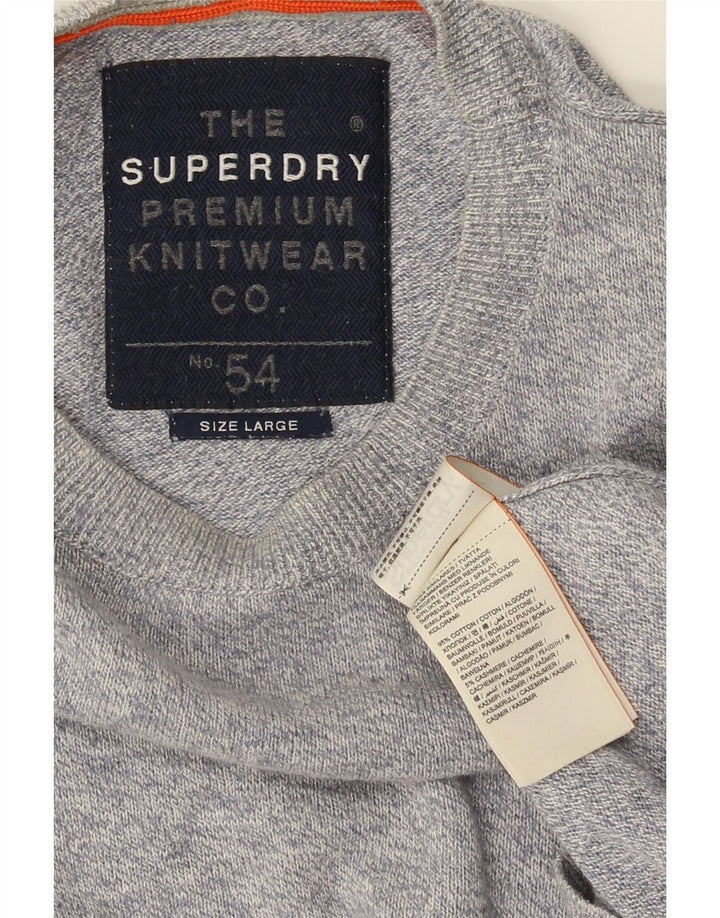 Superdry Jersey De Cuello Redondo Para Hombre Jersey De Algodón Gris Grande