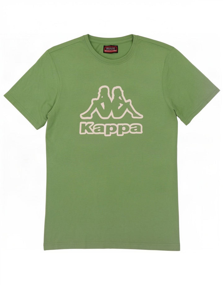 Kappa Hombre Camiseta Gráfica Top Algodón Verde Medio