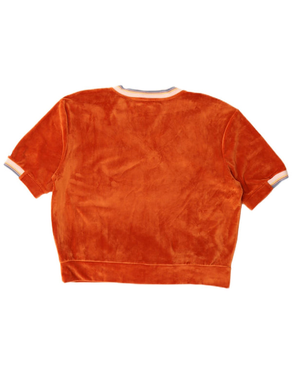 Benetton Blusa Extragrande De Terciopelo Mujer UK 46 Large Naranja Poliéster