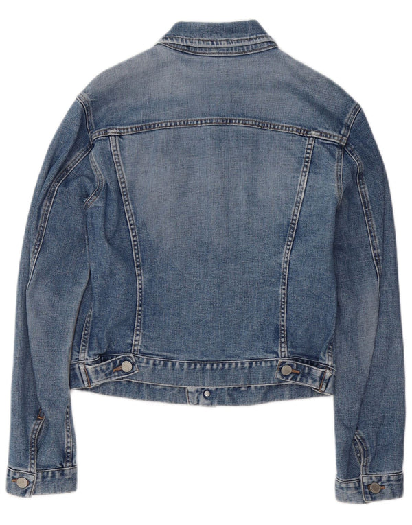 Benetton Chaqueta Vaquera Corta para Mujer UK 40 Small Azul