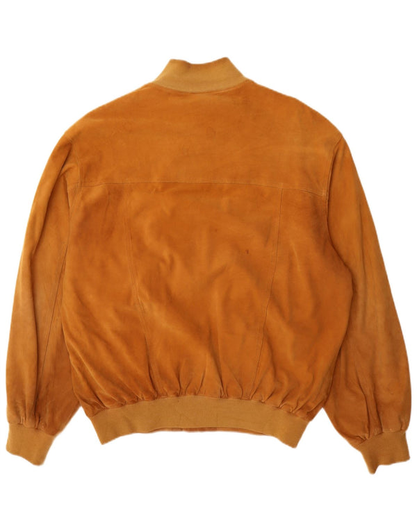 Luca D'altieri Chaqueta bomber de ante para hombre IT 50 Cuero beige grande