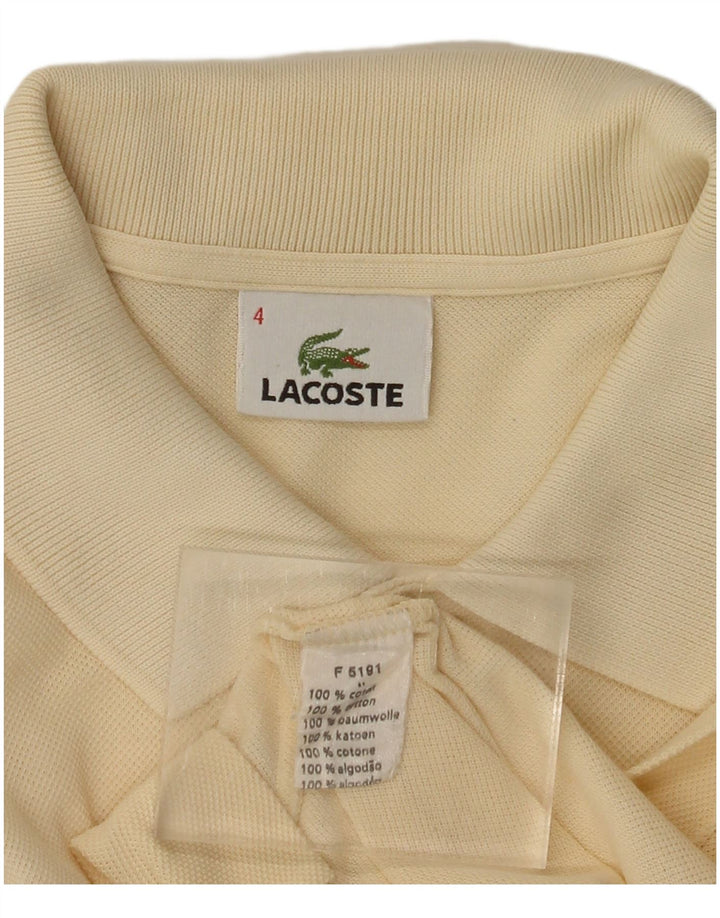 Lacoste Polo de corte regular para hombre talla 4 mediano algodón amarillo clásico