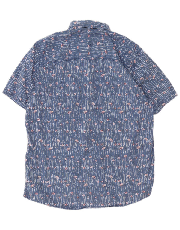 Camisa de corte clásico de manga corta para hombre de Fat Face de algodón floral en azul medio