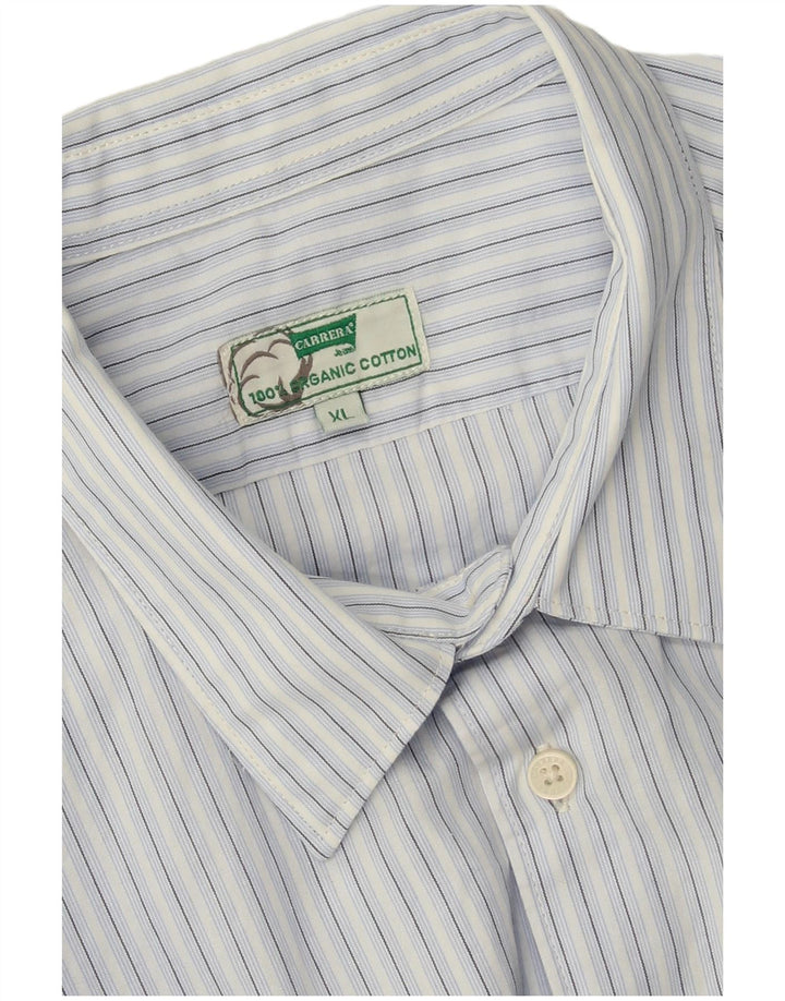 Camisa Carrera Hombre XL Algodón Rayas Azul