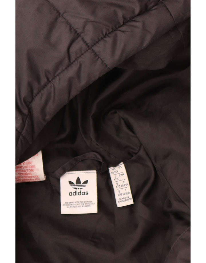 Adidas Chaqueta acolchada con capucha para niños 14-15 años Negro Poliéster