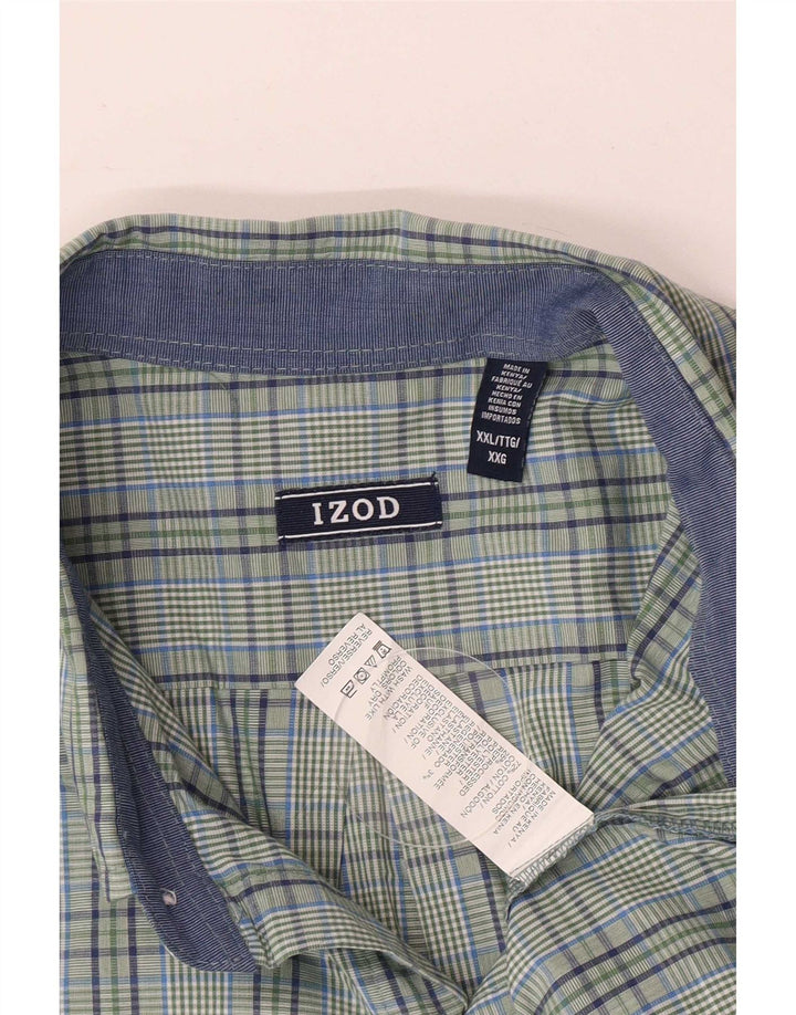 Izod Camisa Regular Fit Hombre 2XL Algodón A Cuadros Verdes