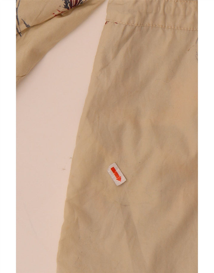 DESIGUAL Womens Graphic Utility Jacket EU 44 XL Beige Floral Polyester