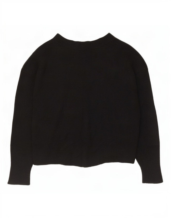 Zara - Jersey extragrande con cuello barco para mujer, talla 10, color negro