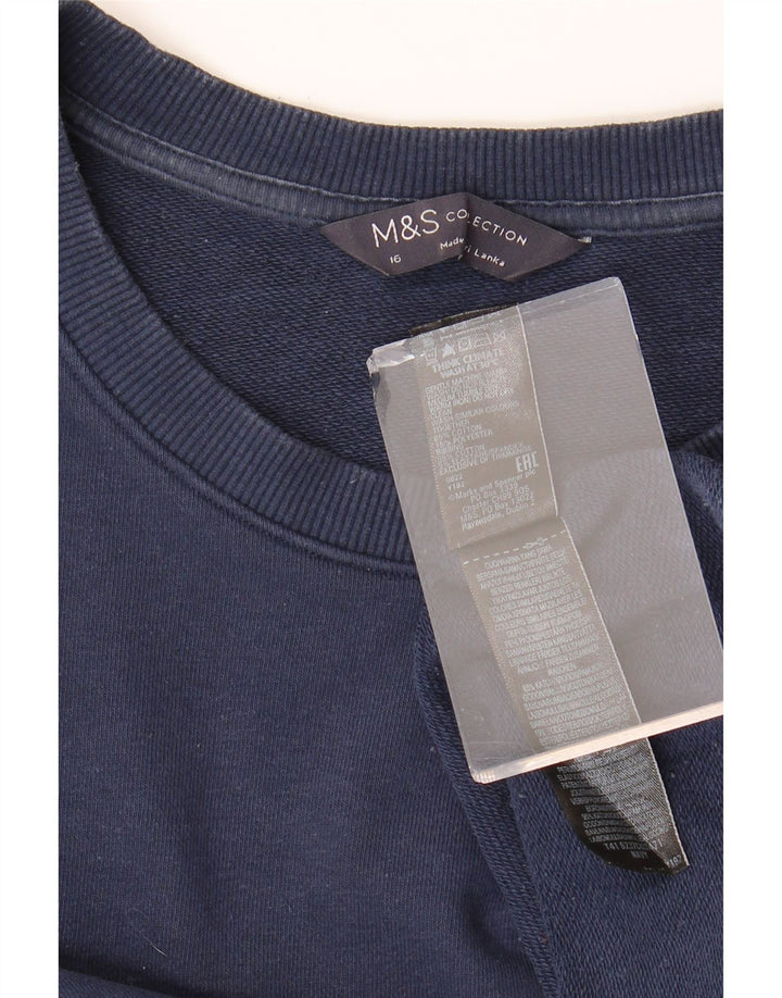 Marks & Spencer - Sudadera para mujer, talla 40, talla grande, algodón azul marino