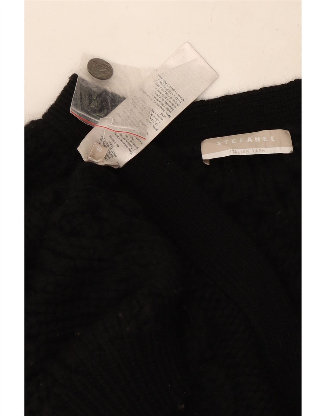 Stefanel Suéter tipo cárdigan para mujer Reino Unido 44 Lana negra mediana