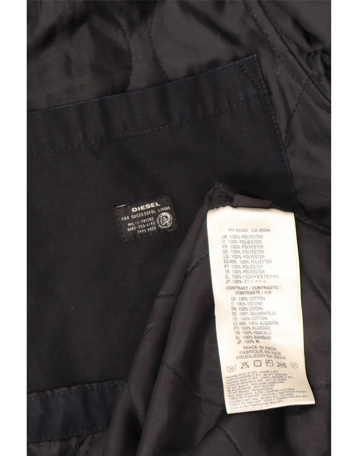 DIESEL Chaqueta acolchada para hombre ES 38 Mediana Negro Poliéster