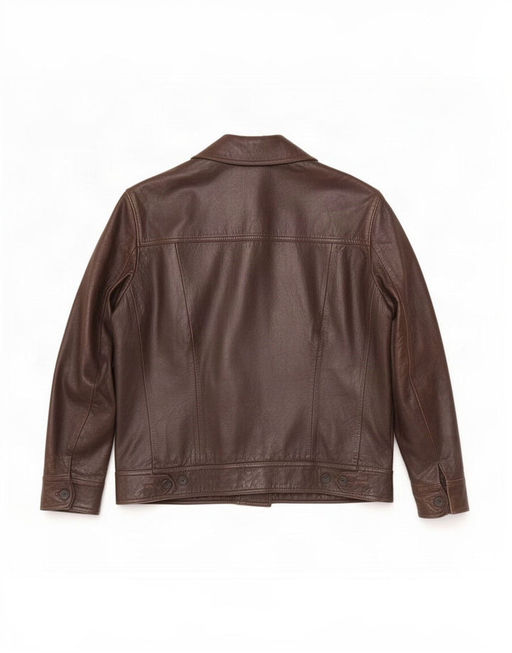 Vintage hombres chaqueta de cuero Reino Unido 40 marrón grande