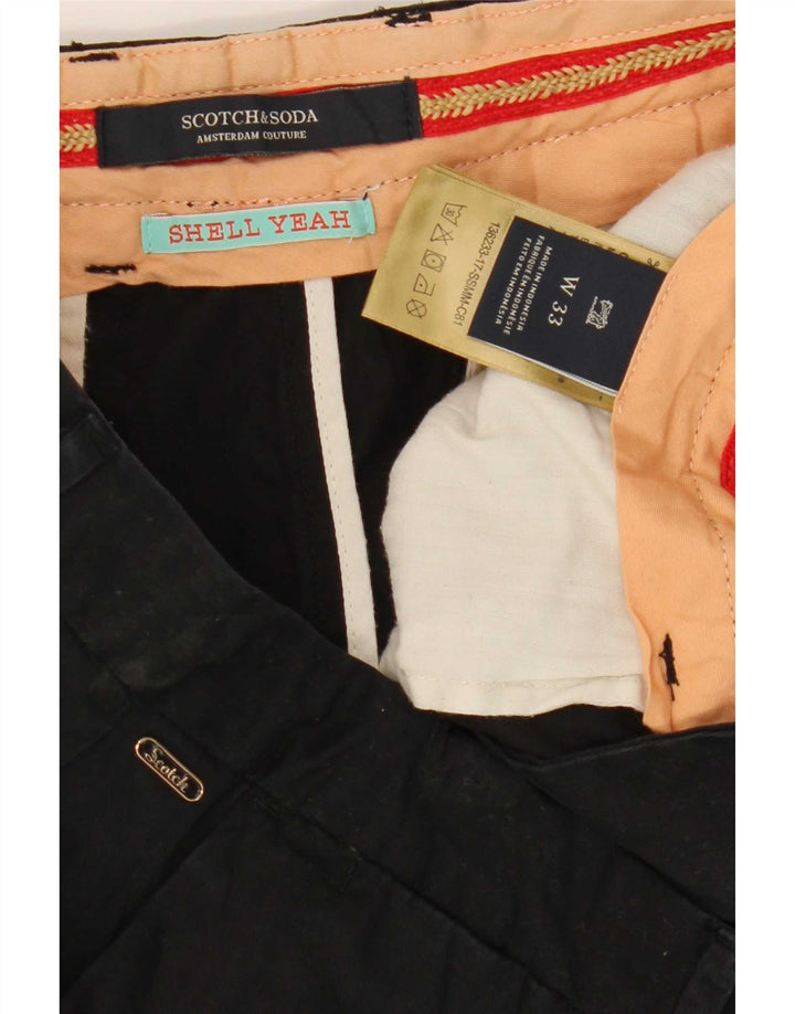 Pantalones cortos chinos Scotch & Soda para hombre W33 Algodón negro mediano