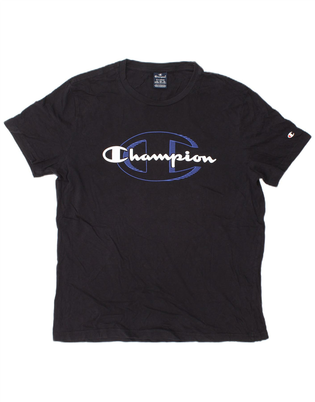 CHAMPION Camiseta gráfica para hombre Top XL Algodón negro