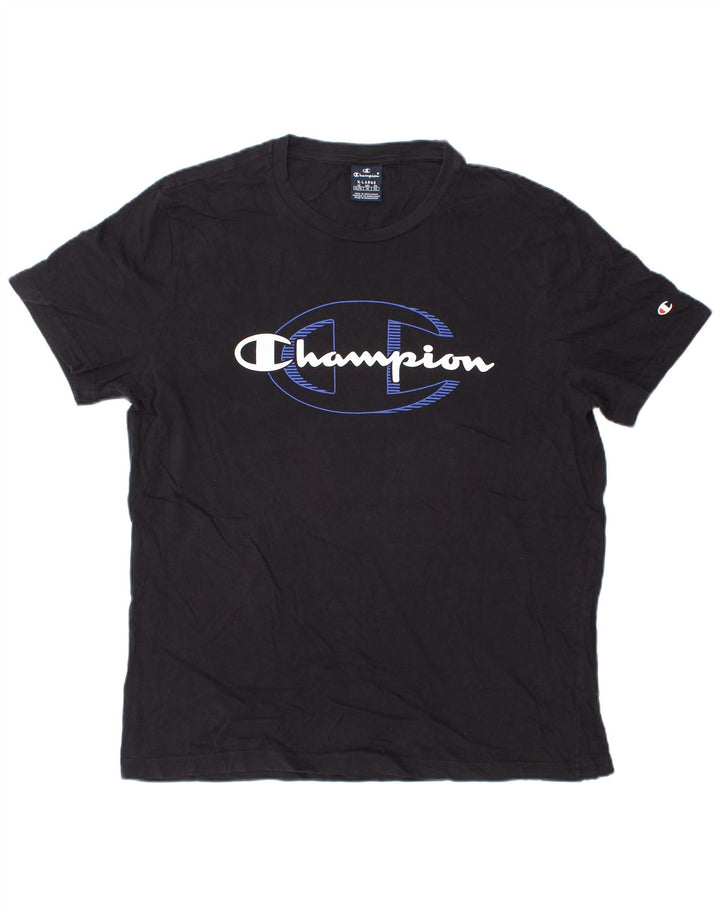 CHAMPION Camiseta gráfica para hombre Top XL Algodón negro