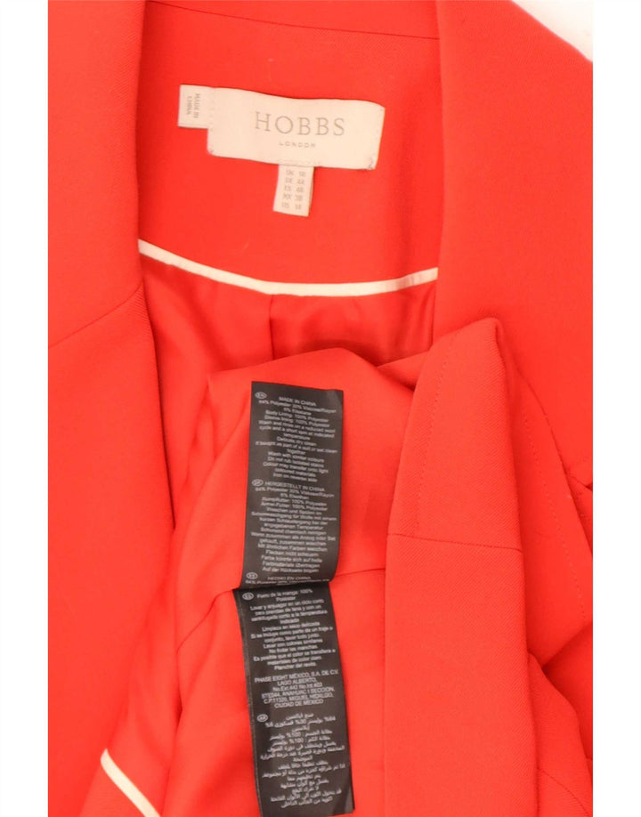 Hobbs Chaqueta tipo blazer con 1 botón para mujer UK 40 XL Poliéster rojo