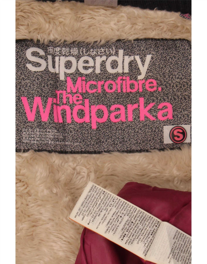 Superdry Chaqueta Parka Sherpa con Capucha para Mujer UK 40 Small Poliéster Azul Marino