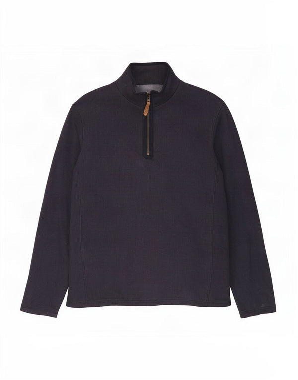 Sudadera con cuello y cremallera para hombre Mountain Warehouse Jersey tipo jersey de algodón azul marino mediano