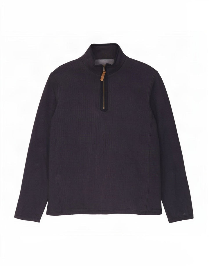 Sudadera con cuello y cremallera para hombre Mountain Warehouse Jersey tipo jersey de algodón azul marino mediano