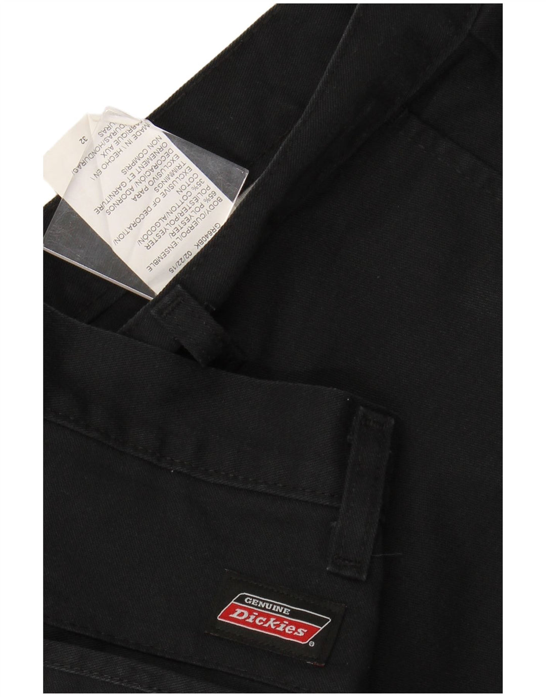 DICKIES Pantalones cortos chinos para hombre W32 Poliéster negro mediano