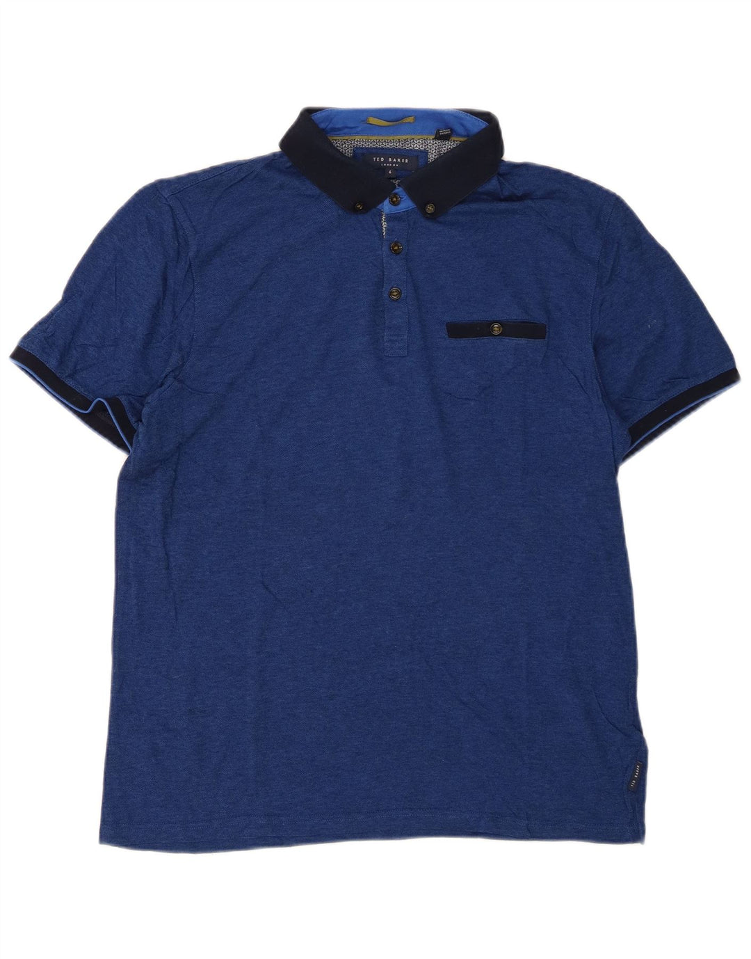 Polo Ted Baker para hombre talla 4 grande algodón azul