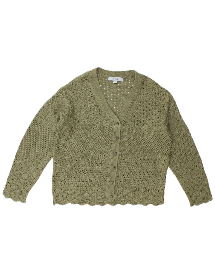 Marks & Spencer Suéter tipo cárdigan extragrande para mujer UK 10 Small Green