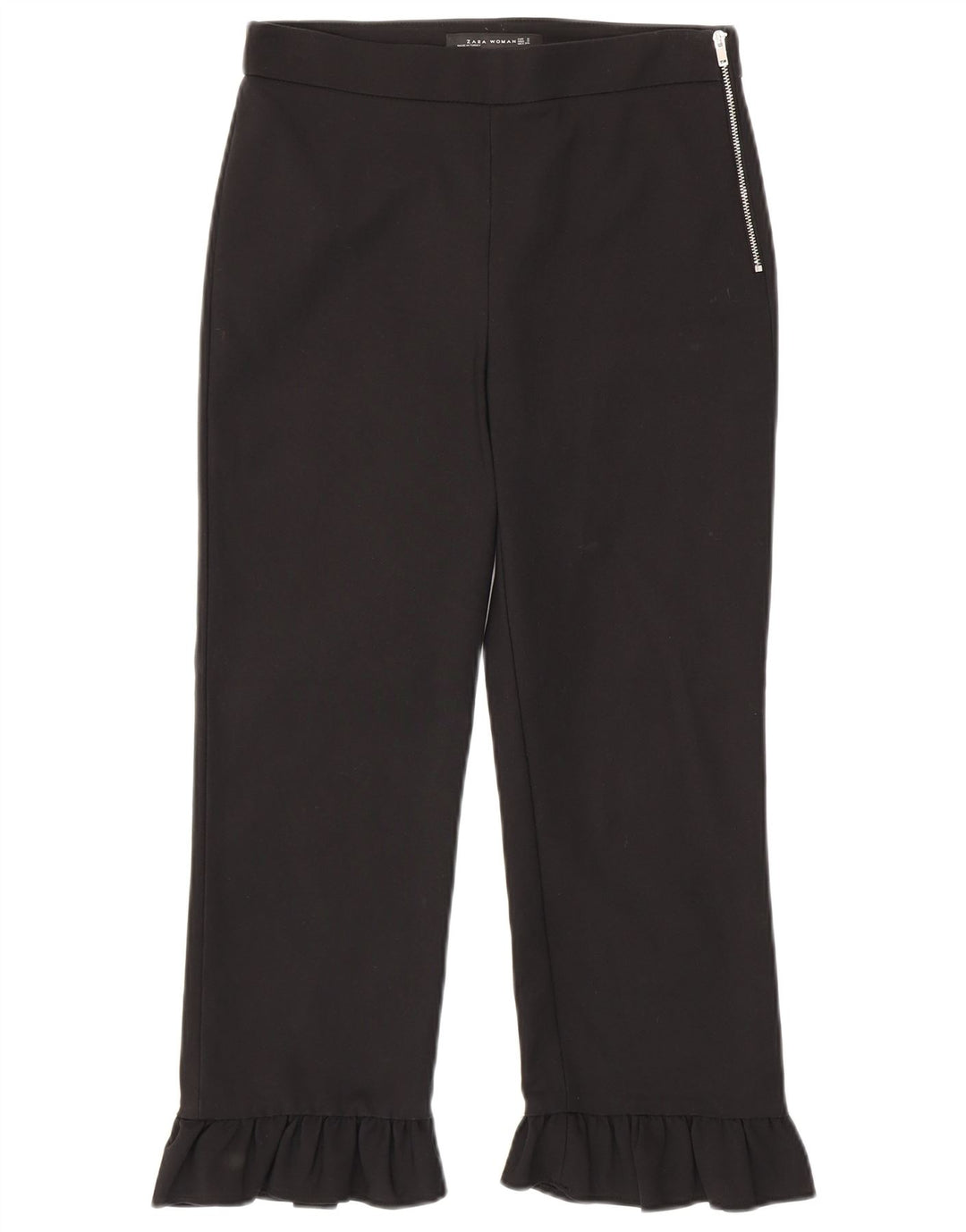 Zara Mujer Pantalones Cortos Rectos Pequeños W26 L23 Negro