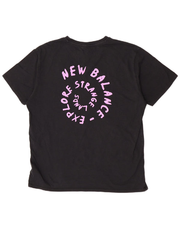 New Balance Hombre Camiseta Gráfica Top XL Algodón Negro