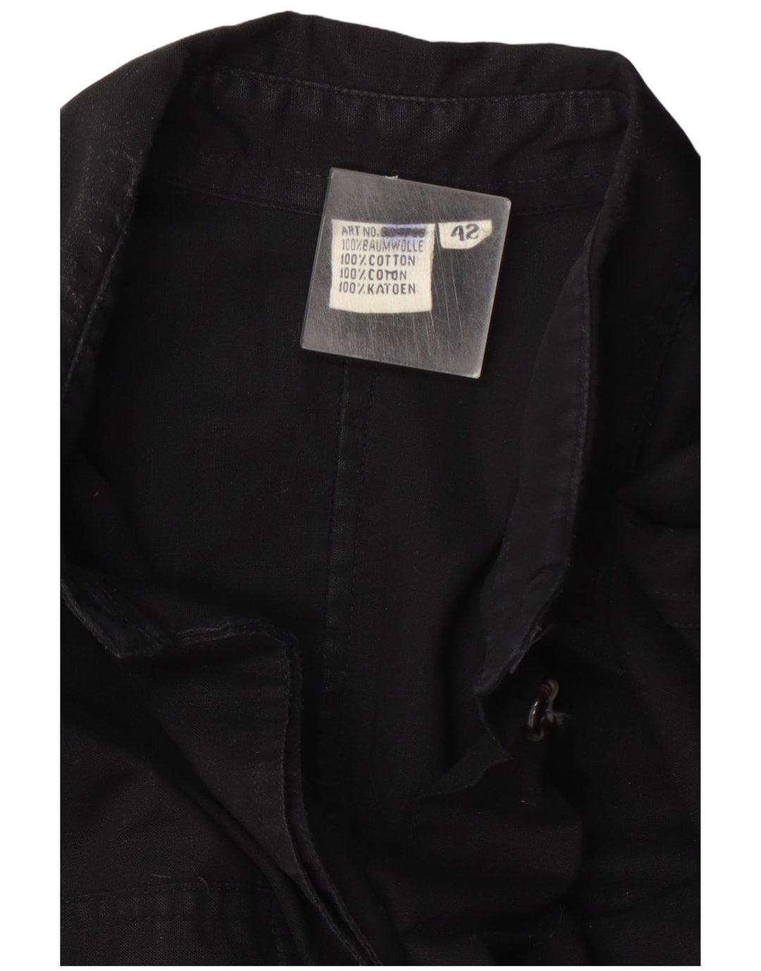 Mono vintage de manga larga para mujer IT 42 Algodón negro medio