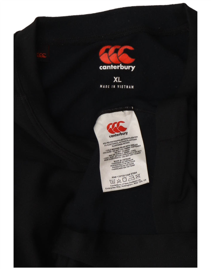 Canterbury Top gráfico para mujer manga larga UK 40 XL Poliéster negro