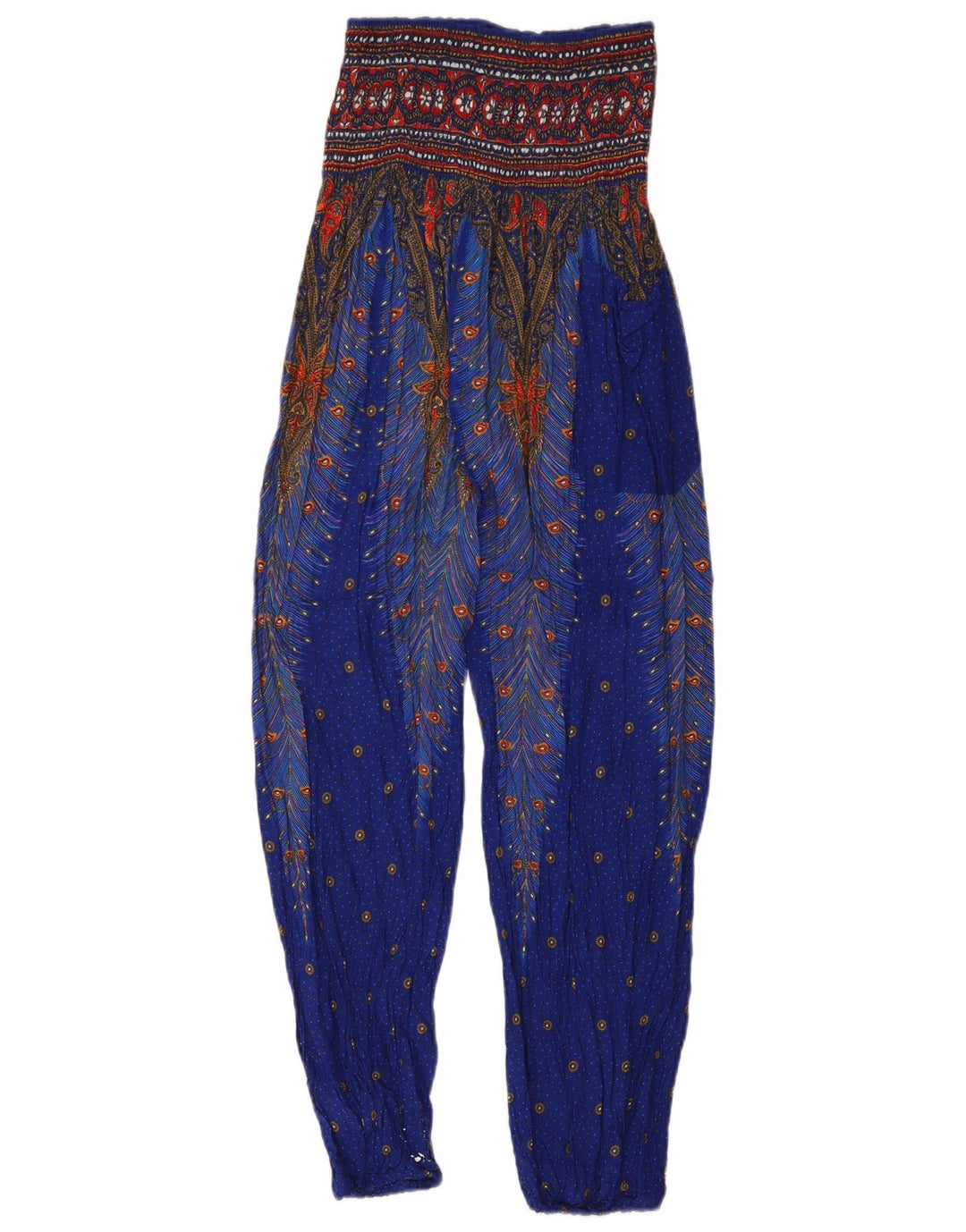 Vintage Mujer Harem Pantalones W26 L27 Azul Paisley
