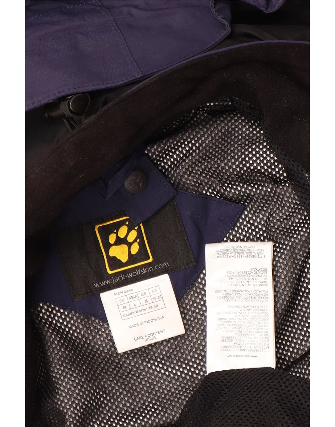 JACK WOLFSKIN Chaqueta impermeable para hombre UK 36/38 Medium Azul marino Colorblock