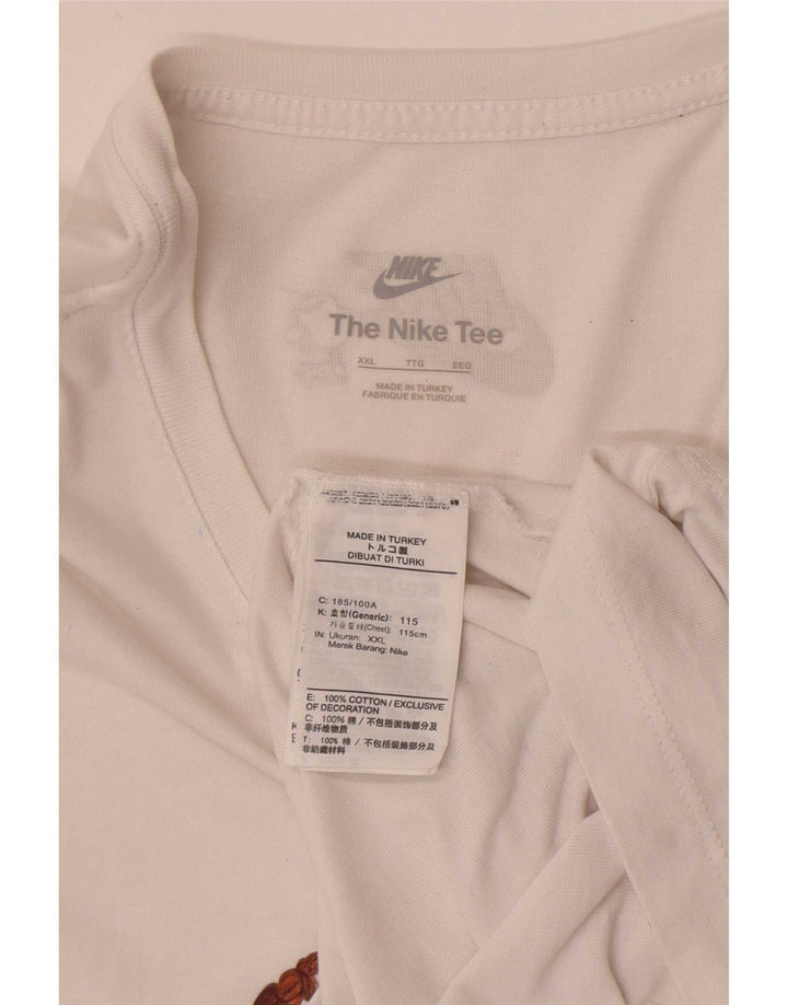 Nike Camiseta gráfica para hombre Top 2XL Algodón blanco