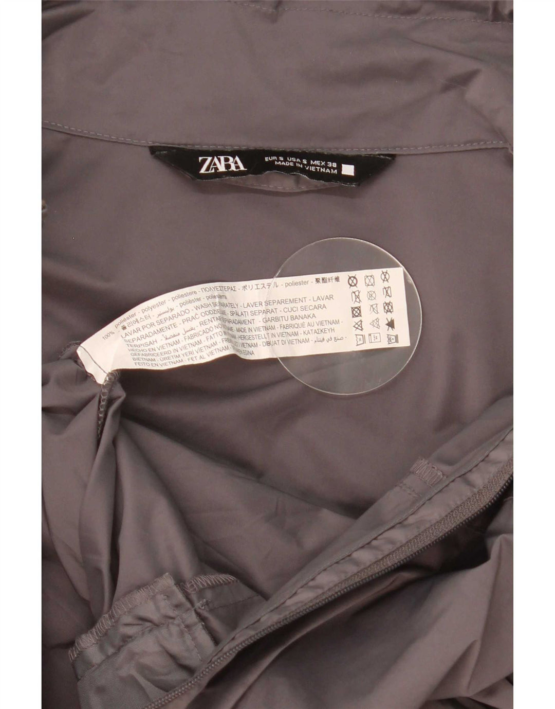 Zara Hombre Chándal Top Chaqueta Pequeña Gris Poliéster