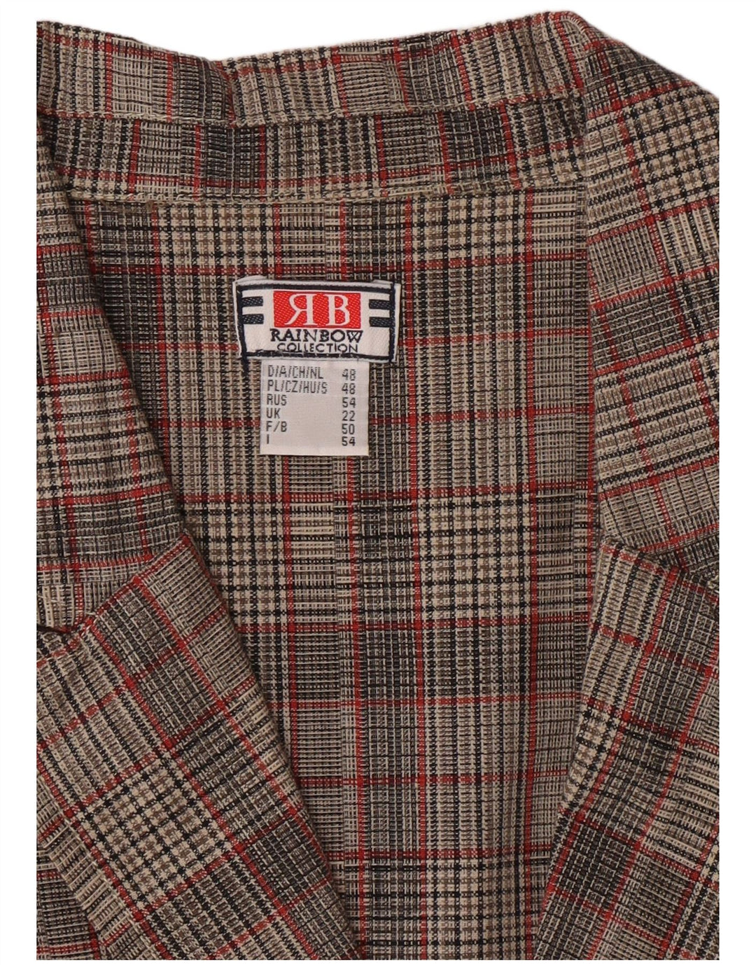 Chaleco para mujer RAINBOW UK 22 3XL Gris a cuadros