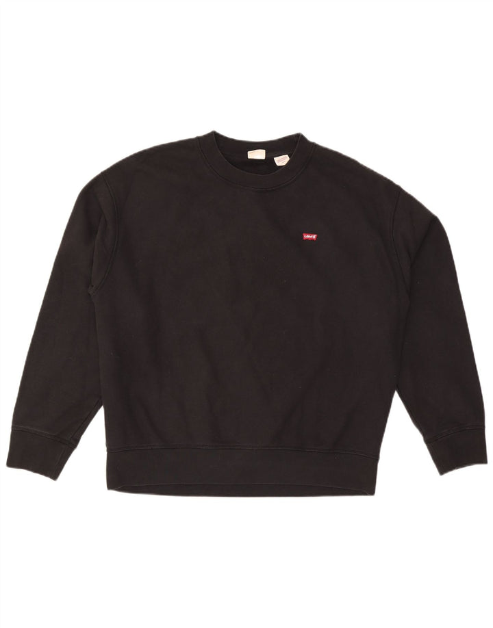 Levi's Hombre Sudadera Jumper Grande Algodón Negro