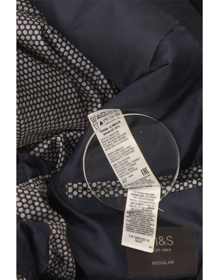 Marks & Spencer Chaqueta tipo blazer corta con 2 botones para hombre UK 44 2XL Azul marino