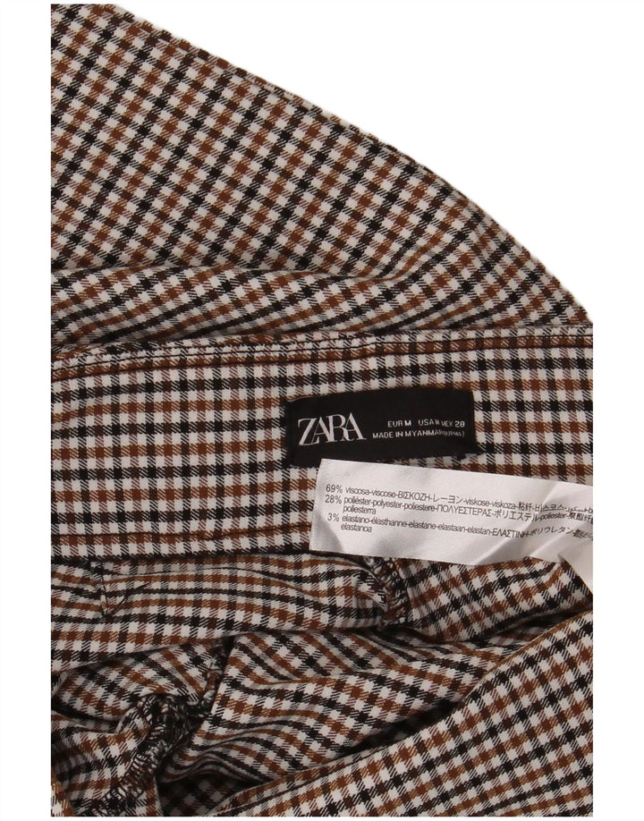 Zara Mujer Pantalón Casual Pitillo Mediano W30 L30 Vichy Multicolor