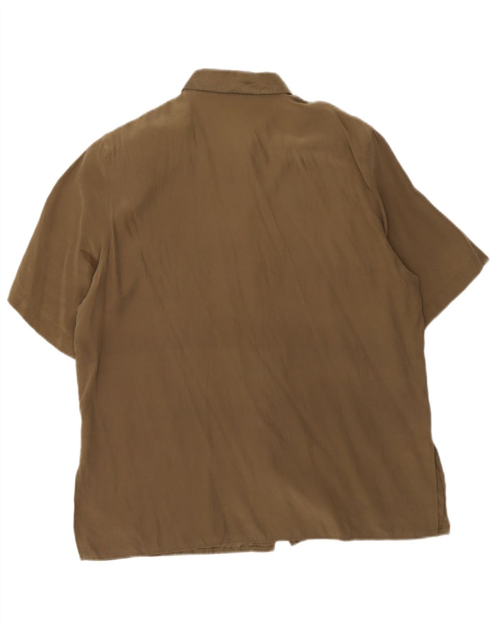 Camisa vintage de manga corta para mujer EU 42 Verde grande