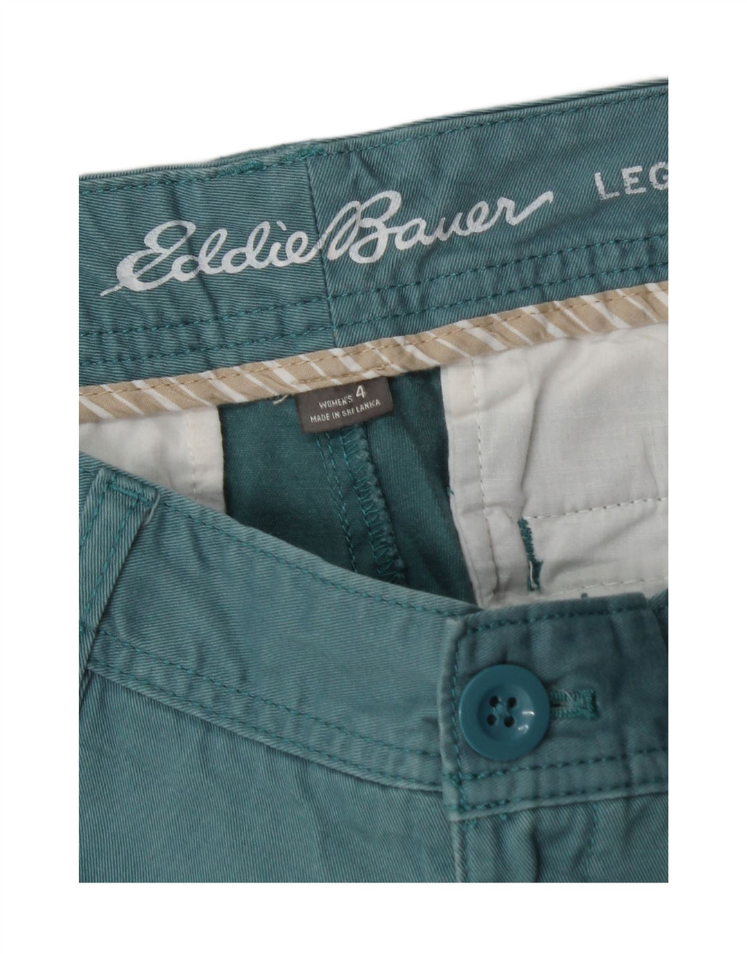 EDDIE BAUER Womens Chino Shorts US 4 Small W32  Turquoise Cotton Vintage Eddie Bauer and Second-Hand Eddie Bauer from Messina Hembry 