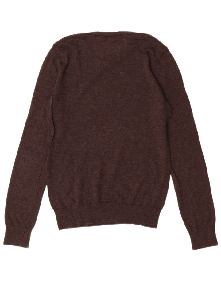 HOBBS Suéter con cuello barco para mujer UK 10 Small Brown Wool